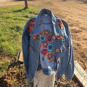 Denium embroidered jacket